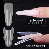Lot de 180 formes à ongles réutilisables, 15 tailles, pour extensions d'ongles en acrylique et gel (cercueil, amande)