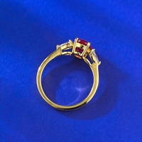 Nouvelle bague élégante en argent sterling S925 avec rubis rouge sang de pigeon ovale et zircon – Fournisseur de bijoux