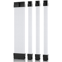 Kit d'extension de câble d'alimentation 18AWG 24 broches de haute qualité, ensemble de 4 câbles gainés pour CPU 4+4p et GPU 6+2 broches