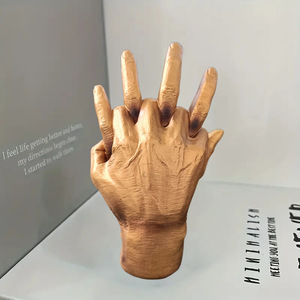 Statue <span class=keywords><strong>Doigts</strong></span> Entrelacés, Sculpture en Résine Mains Pliées Dorées pour Décoration Maison Bureau, Cadeau Anniversaire Mariage - Product Image 2