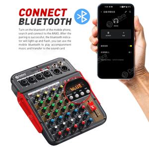 เครื่องขยายเสียงดิจิตอลพกพา Debra Audio DM4 4 แชนแนล สำหรับดีเจ ขนาดเล็ก สีฟ้าเมทัลลิก พร้อมบลูทูธ เอฟเฟกต์เสียงก้อง รองรับไฟ 48V สำหรับบันทึกเสียงผ่านคอมพิวเตอร์ ใช้ในบ้าน - Product Image 4