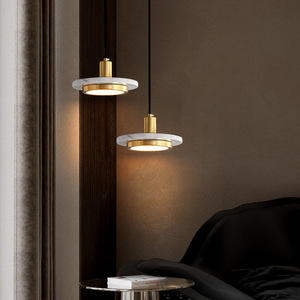 Postmodern Round Marble Pendant Lamp Ouro Cobre LED Teto Pendurado Luz Cozinha Quarto Sala De Jantar <span class=keywords><strong>Bar</strong></span> Interior Decoração Luz - Product Image 3