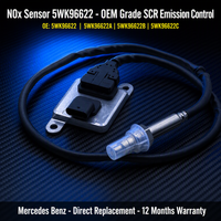 Capteur NOx 5WK96622 5WK96622A 5WK96622B 5WK96622C pour système SCR Mercedes Benz, neuf, testé à 100 %, capteur d'oxygène et d'azote