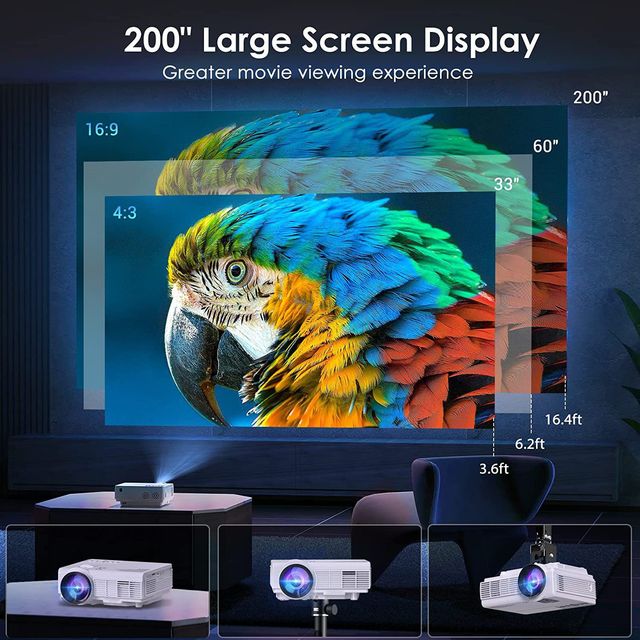 Q5 1080P Mini Projector 3D Built-in CRT Home Theater Phone Compatible Portable 30-Day Warranty