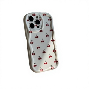 Funda Protectora para Teléfono Móvil con Diseño de Lazo y Estampado de Cerezas, Estilo Lente, Pintura UV, Resistente a Impactos, TPU, para S10 S20 S30 <span class=keywords><strong>S40</strong></span> - Product Image 3