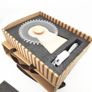 Boîte à musique rotative moderne en bois avec LED, cadeau créatif, lampe de chevet à éolienne rechargeable par USB, décoration d'intérieur - Product Image 4