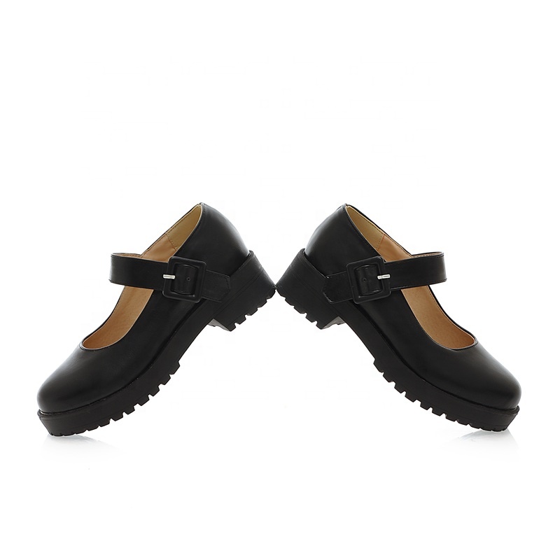 Детская черная школьная повседневная обувь Униформа Мэри Джейн классическая круглая легкая школьная обувь для девочек