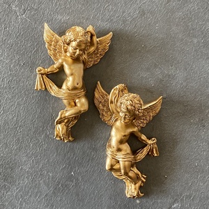 Ensemble de 2 statues d'anges chérubins en résine écologique, figurine sculptée, <span class=keywords><strong>cadeau</strong></span> commémoratif de sympathie, décoration de bureau à domicile et au bureau - Product Image 6