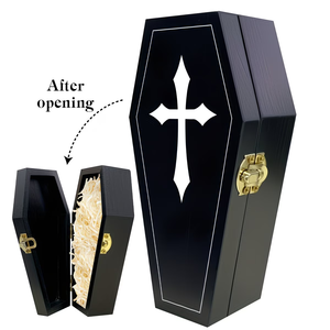 Toptan Ahşap Evcil Hayvan Urnleri, Haç Tasarımlı Gotik Tarz Ahşap Evcil Hayvan Kremasyon Urnleri - Product Image 6