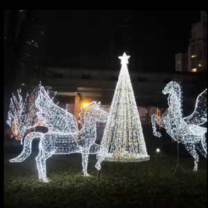 Grandes decoraciones navideñas con luz LED en forma de caballo para parques y calles al aire libre - Product Image 2