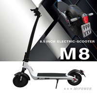 Skuter Listrik Aluminium Alloy Standar Jepang M8 8,5 inci Lintas Batas dengan Lampu Ambient dan Lampu Sein Terintegrasi