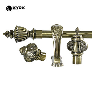 KYOK Kim Loại Nhôm Sắt Rèm Đôi Que Bộ Khung Rose Gold Que Rèm Finials Rèm Sang Trọng Thanh - Product Image 4