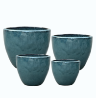 Kit de pot de fleurs en céramique, pot en terre cuite verni pour jardin extérieur, pot en argile pour plantes, pour la plantation
