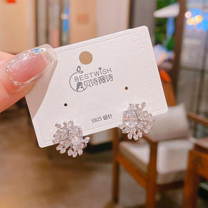 Bông tai nữ zircon hình hoa pháo hoa sang trọng, chất lượng cao, kiểu Hàn Quốc thời thượng 2025 - Product Image 4