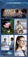 Vente en gros de lunettes de sécurité intelligentes pour hommes Traduction d'IA Verre d'oeil intelligent Accessoire optique intelligent de qualité supérieure