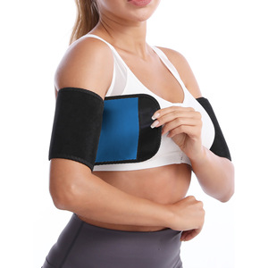Manguito deportivo para brazo con revestimiento azul, ajustable, para correr, fitness, yoga, de elastano, con correa de soporte deportivo para adultos - Product Image 2