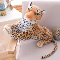 Jouets en peluche personnalisés, poupée léopard, réaliste, coussin doux, oreiller, peluche animal, vente en gros, cm