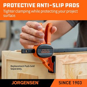 Jorgensen - Juego de 4 abrazaderas de barra de 6 pulgadas para carpintería, abrazadera de sujeción E-Z Hold, abrazadera versátil con liberación de trinquete F - Product Image 6