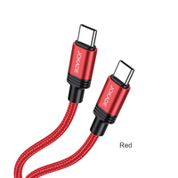 JOKADE kabel Data pengisi daya ponsel pintar, kabel Data pengisi daya ponsel pintar, kawat kepang aluminium paduan tipe-c ke tipe-c PD100W 1M untuk ponsel
