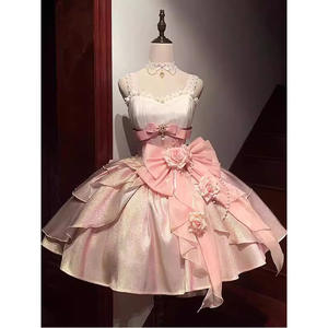 Robe Lolita de princesse JSK rose, robe de fête, naturelle, antistatique, longueur au sol, <span class=keywords><strong>petite</strong></span> fleur, anniversaire, fuite, mignonne, douce - Product Image 2