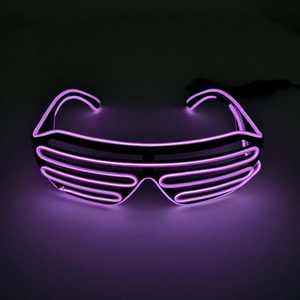 パーティー 用 EL ワイヤー ネオン レイブ グラス 光る シャッター グラス 点滅 LED サングラス + バッテリー パック 低価格 卸売 - Product Image 2