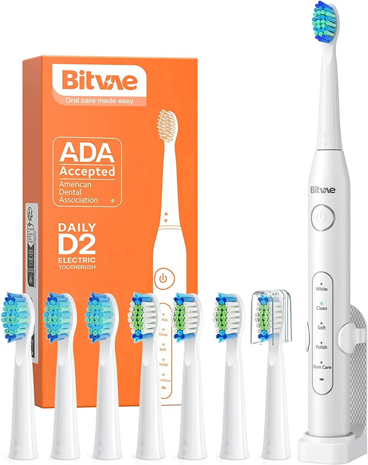 Bitvae BV D2 8 Heads Teeth Whitening Automatic Electr Ultrasonic Sonico Sonic Electron Electric Toothbrush