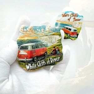Imán de refrigerador con paisaje de acantilados Blancos Británicos, regalo de recuerdo de viaje Retro, decoración del hogar, pegatina magnética decorativa - Product Image 1