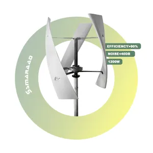 Turbina de viento vertical SMARAAD 1200W Turbina de viento para uso doméstico 500W a 10kW Generador de viento vertical 12V 24V