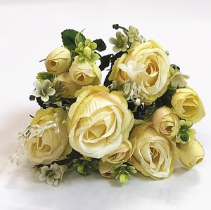 ดอกไม้ประดิษฐ์ QSLH-W584 ช่อดอกกุหลาบมินิสำหรับตกแต่งงานแต่งงาน - Product Image 4