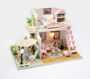 Vente chaude Enfants Exquis 3D Miniature Diy Rose Loft Chambre Puzzle Miniature Meubles Maisons De Poupée - Product Image 2