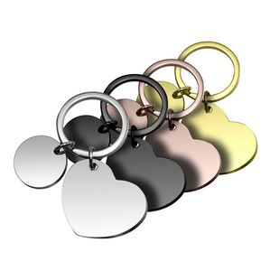 Nouveaux porte-clés en acier inoxydable gravables, forme carrée et cœur, accessoires de mode, vente en gros - Product Image 2