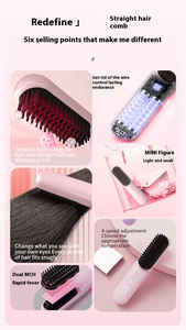 Nouvelle <span class=keywords><strong>brosse</strong></span> lissante électrique portable 4000 mAh 2026, 4 niveaux, fer à friser professionnel, chauffe rapide, mini lisseur - Product Image 2