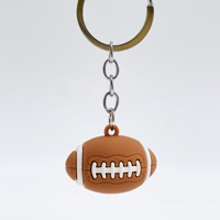 Porte-clés créatif en PVC/silicone souple 3D, simulation de football, basketball, rugby, tennis, équipement sportif, promotionnel