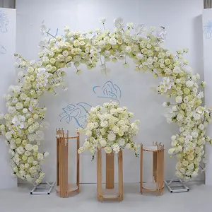 Фаленопсис Роза ряд арки сцены макет длинный ряд Цветы Свадебный фон украшение искусственные цветы