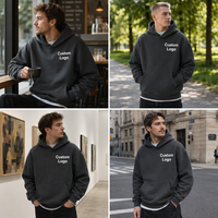 Sweat-shirts unisexes personnalisables pour l'hiver, de haute qualité, 400-450 g/m², 500 g/m², imprimés en relief, surdimensionnés, 100 % coton, sweat-shirt à capuche pour homme