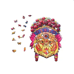 Wooden Puzzle Unique Animal Shape Colorful For Adults Best Gift Family Game Play Collection