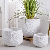 Jardinières en fibre de verre personnalisées minimalistes décoration de jardin Pot de fleur blanc grands Pots en argile de fibre mate de ciment