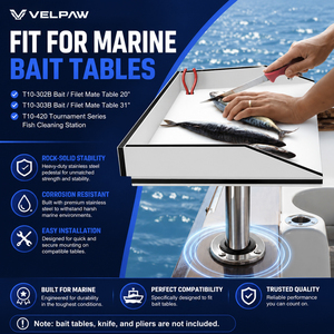 Support de barbecue Velpaw pour bateau avec base porte-canne, pour grilles rectangulaires, planches à découper, tables à appâts et tables à fileter - Product Image 5