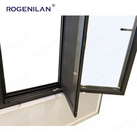 Ventana de Aluminio Rogenilan Estilo Francés Europeo Personalizada para Cocina, Baño, Ventana Abatible y Corredera