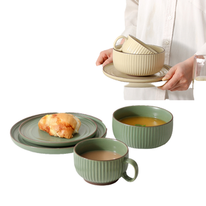 Nordic Style Hotel Restaurant Luxury Dishes Set Gold Rim Charger <b>Black</b> Ceramic Dinner <b>Plates</b> - Product Image 1