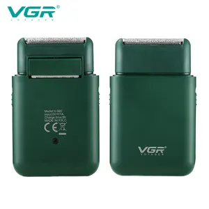 VGR V-390 גברים של מכונת גילוח חשמלי כפול להב עמיד למים הדדיות אלחוטי מכונת גילוח USB נטענת מכונת גילוח בארבר מספריים