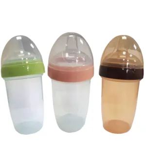 新生児BPAフリーシリコンダックマウス哺乳瓶とアンチコリックフリーハンド授乳乳首ウォーターボトル子供用