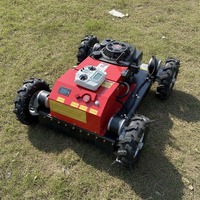 Mesin Pemotong Rumput Otomatis Beroda dengan Remote Control Grosir Pabrik, Bersertifikasi CE EPA, Bertenaga Bensin, Robot Pemotong Rumput Pertanian