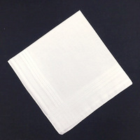 Lot de quatre mouchoirs carrés en coton blanc de 40 cm, absorbants, style européen-américain, personnalisables