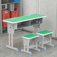 Vente en gros OEM pieds détachables en métal personnalisés ensemble de bureaux et de chaises double places pour salle de classe d'école et lycée