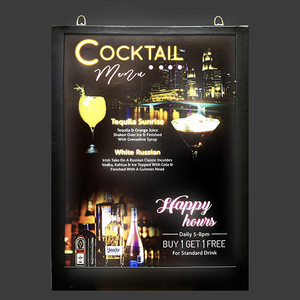 Haut de Gamme En Similicuir PVC <span class=keywords><strong>Restaurant</strong></span> Lumineux LED Rétro-Éclairé Menu - Product Image 3
