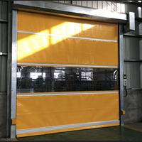 Porte à enroulement rapide en PVC avec fenêtre transparente, à commande automatique, rideau souple, design tropical pour accès au sous-sol