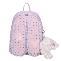 Sac à dos décontracté pour femme, style mignon et doux, avec breloque poupée en peluche, grande capacité de rangement, idéal pour les voyages quotidiens