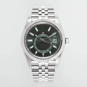 Montre de luxe de qualité supérieure, étanche, mécanique, 42 mm, mouvement ETA 2824 de l'usine ZF, 32.69.34, acier 904L, multifonction, verte - Product Image 1