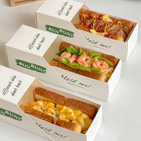 Offre spéciale biodégradable fast-food sandwich à emporter boîte coulissante plateau sushi bonbons gâteau boulangerie burger papier boîte d'emballage
